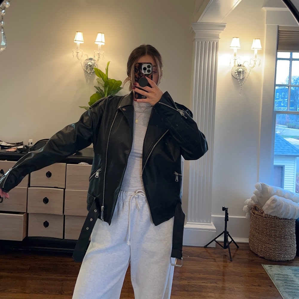 Faux leather moto jacket - Picture 2 of 5